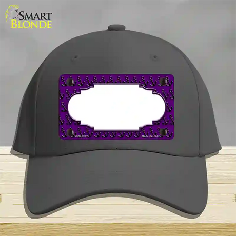 Purple Black Anchor Scallop Center Novelty License Plate Hat Cotton / Charcoal