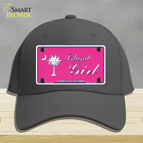 Island Girl Pink Novelty License Plate Hat Cotton / Charcoal