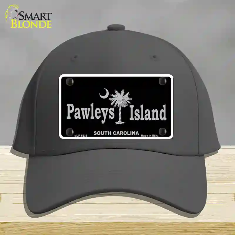 Pawleys Island Black Novelty License Plate Hat Cotton / Charcoal