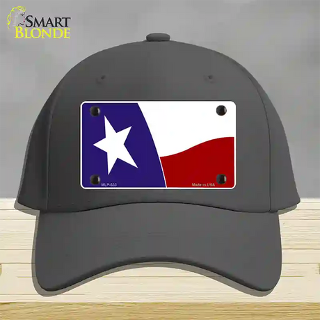 Texas State Flag Waving Novelty License Plate Hat Cotton / Charcoal