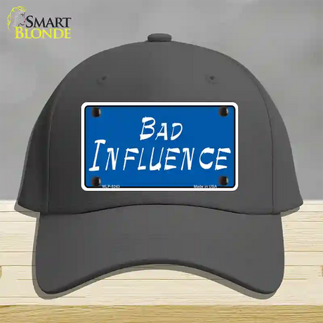 Bad Influence Novelty License Plate Hat Cotton / Charcoal