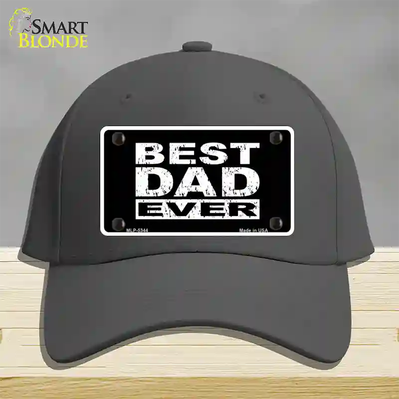 Best Dad Ever Novelty License Plate Hat Cotton / Charcoal