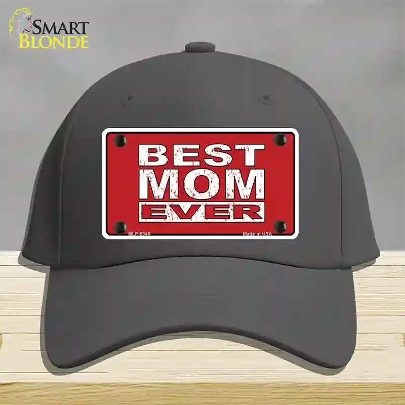 Best Mom Ever Red Novelty License Plate Hat Cotton / Charcoal