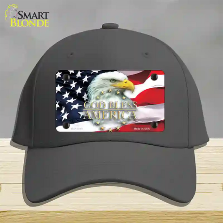 God Bless America Eagle Novelty License Plate Hat Cotton / Charcoal