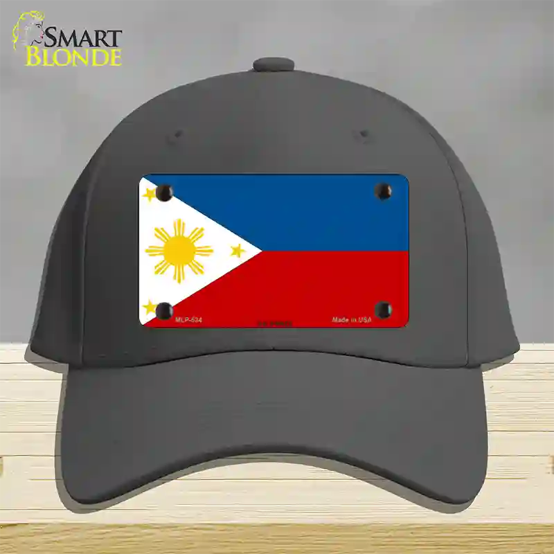 Philippines Flag Novelty License Plate Hat Cotton / Charcoal