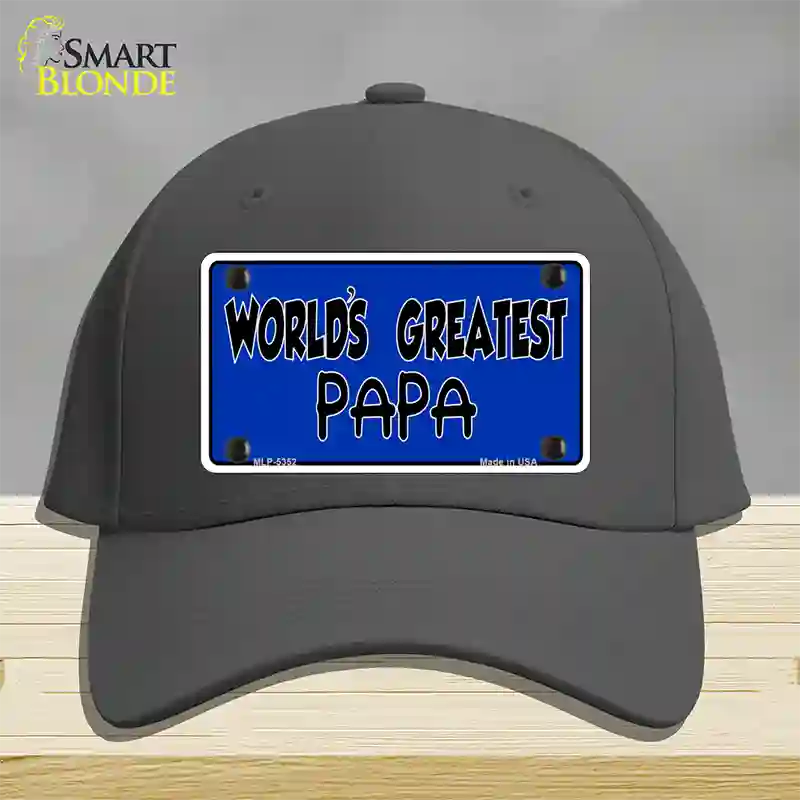 Worlds Greatest PaPa Novelty License Plate Hat Cotton / Charcoal