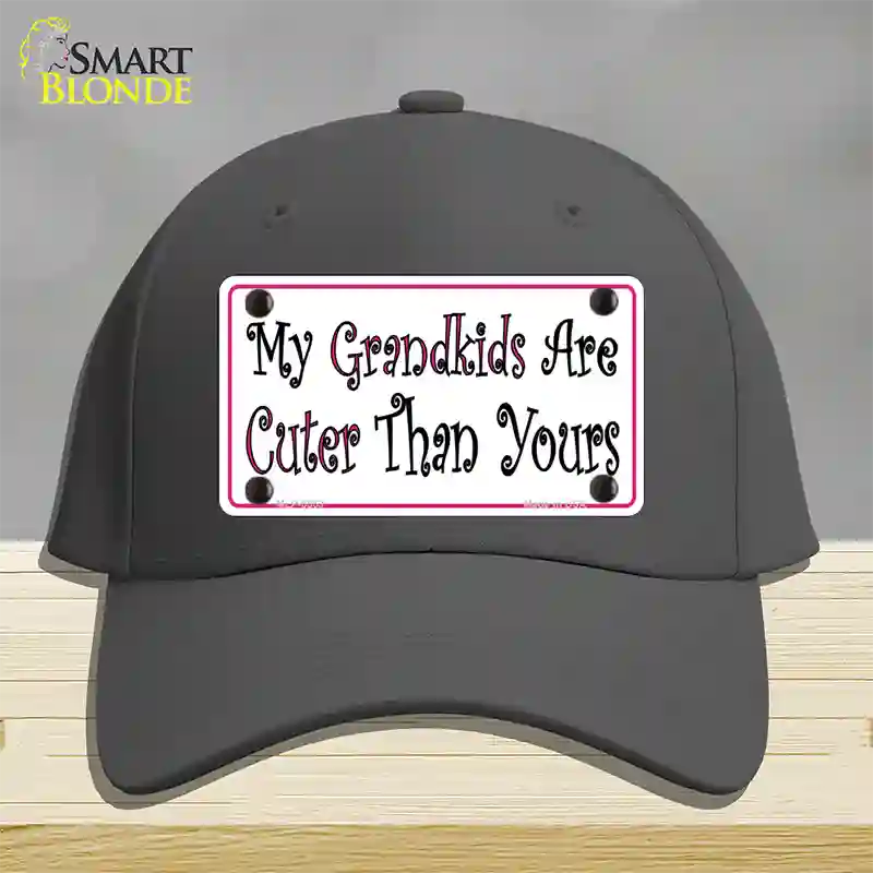 My Grandkids Are Cuter Novelty License Plate Hat Cotton / Charcoal