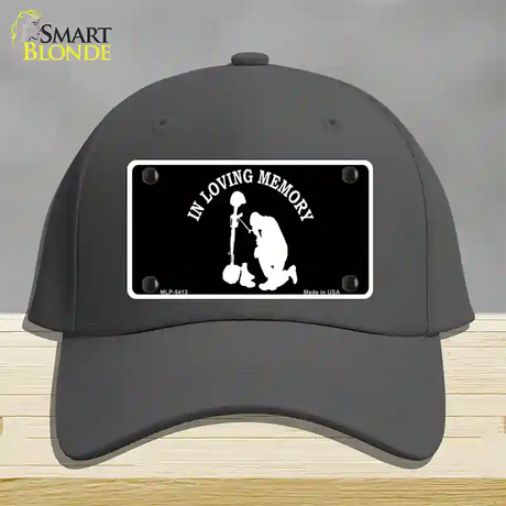 In Loving Memory Kneeling Novelty License Plate Hat Cotton / Charcoal