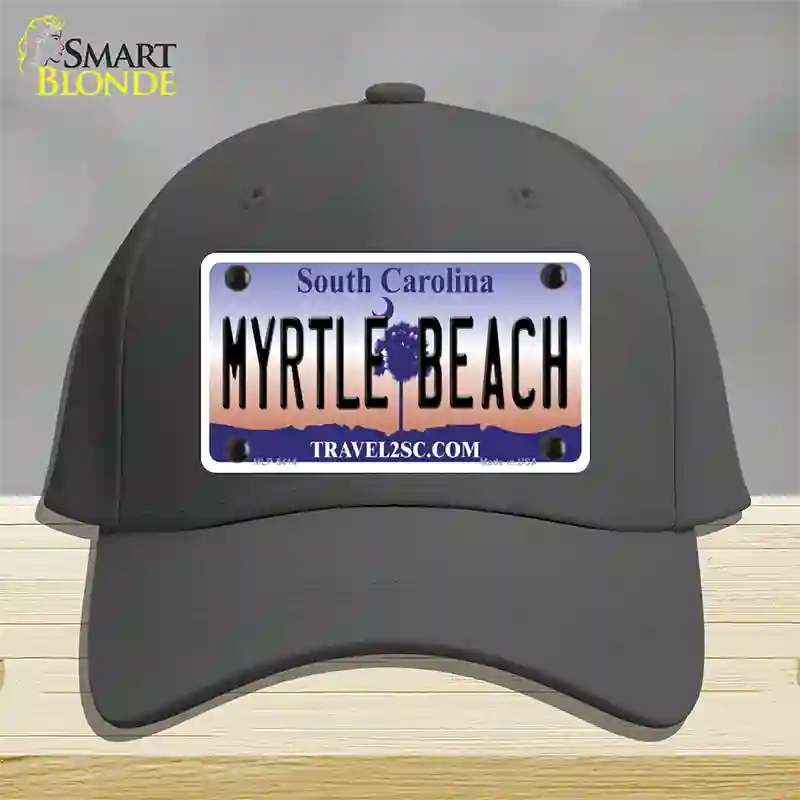 Myrtle Beach South Carolina Novelty License Plate Hat Cotton / Charcoal