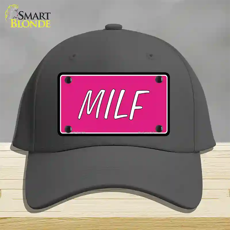 M.I.L.F Pink Novelty License Plate Hat Cotton / Charcoal