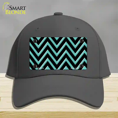 Tiffany Blue Chevron Novelty License Plate Hat Cotton / Charcoal