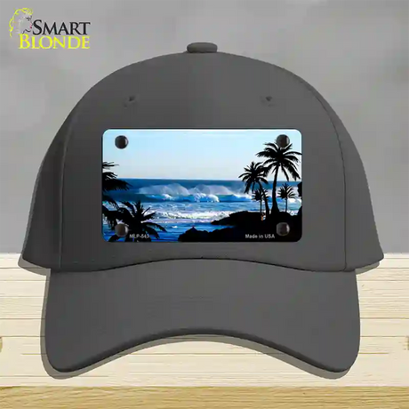 Ocean Wave Novelty License Plate Hat Cotton / Charcoal