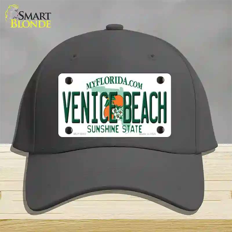 Venice Beach Florida Novelty License Plate Hat Cotton / Charcoal