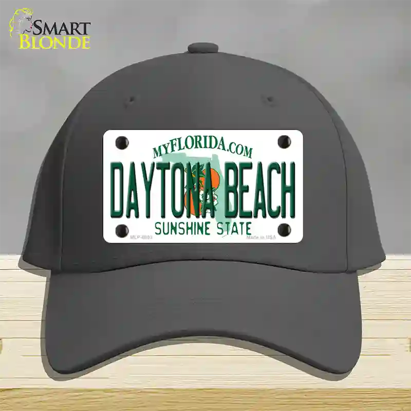 Daytona Beach Florida Novelty License Plate Hat Cotton / Charcoal