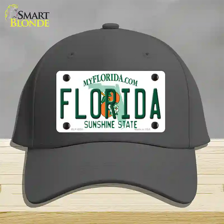 Florida Sunshine State Novelty License Plate Hat Cotton / Charcoal