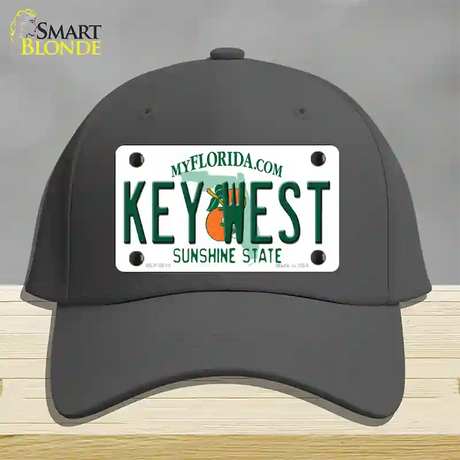 Key West Florida Novelty License Plate Hat Cotton / Charcoal