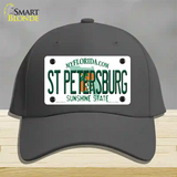 St Petersburg Florida Novelty License Plate Hat Cotton / Charcoal