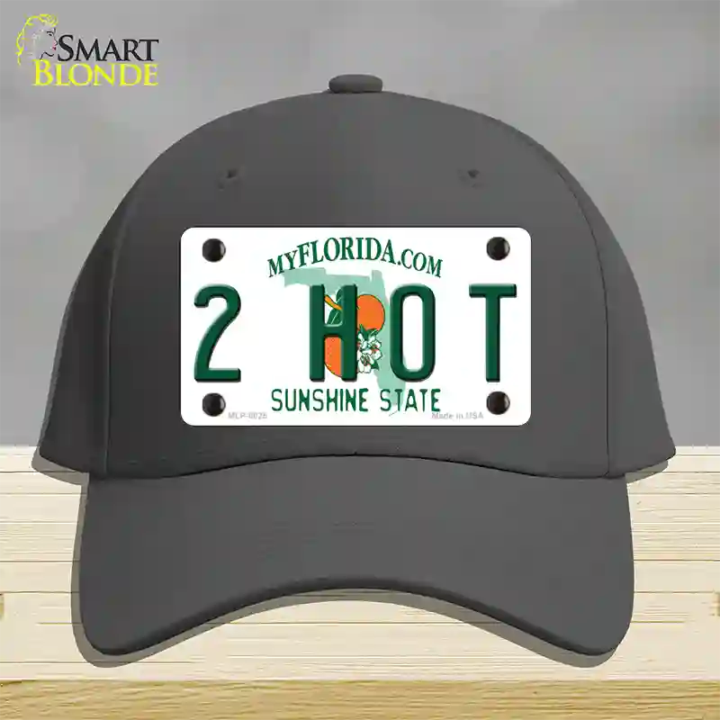 2 Hot Florida Novelty License Plate Hat Cotton / Charcoal