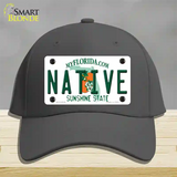 Native Florida Novelty License Plate Hat Cotton / Charcoal