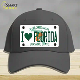 I Love Florida Novelty License Plate Hat Cotton / Charcoal