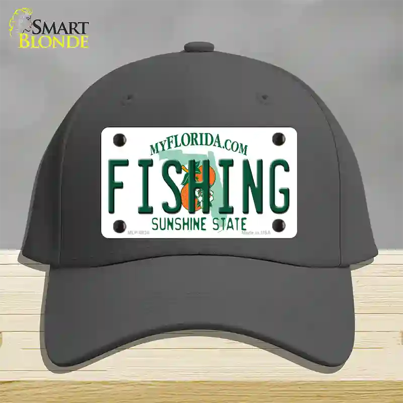 Fishing Florida Novelty License Plate Hat Cotton / Charcoal