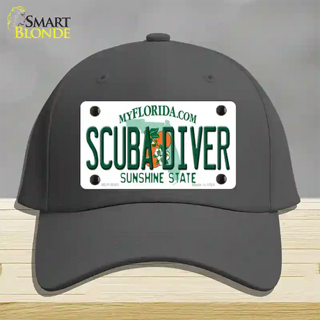 Scuba Diver Florida Novelty License Plate Hat Cotton / Charcoal