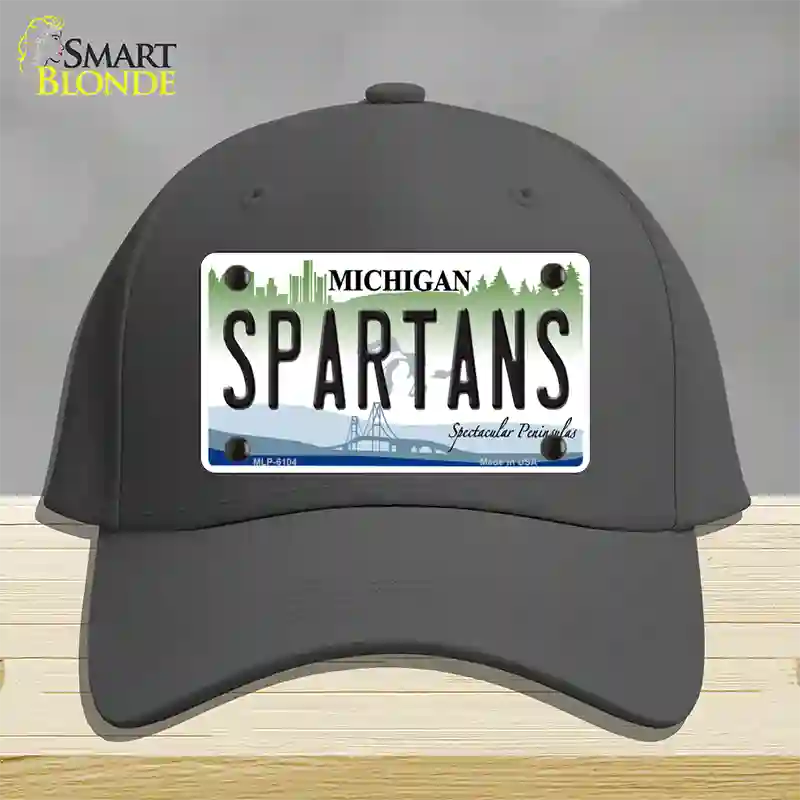 Spartans Michigan Novelty License Plate Hat Cotton / Charcoal