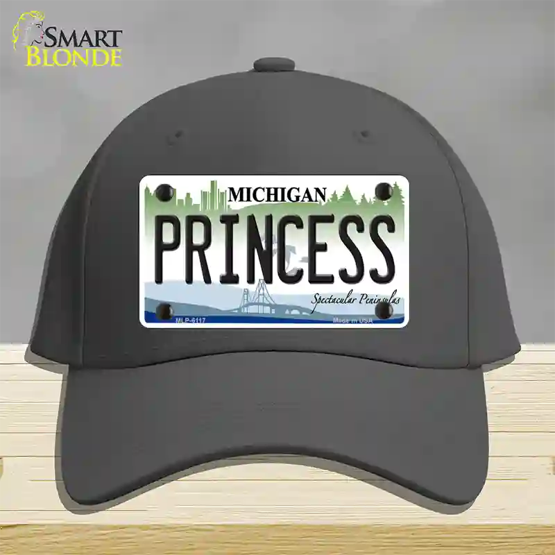 Princess Michigan Novelty License Plate Hat Cotton / Charcoal