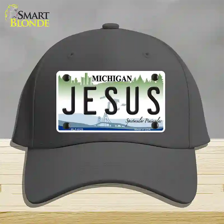 Jesus Michigan Novelty License Plate Hat Cotton / Charcoal