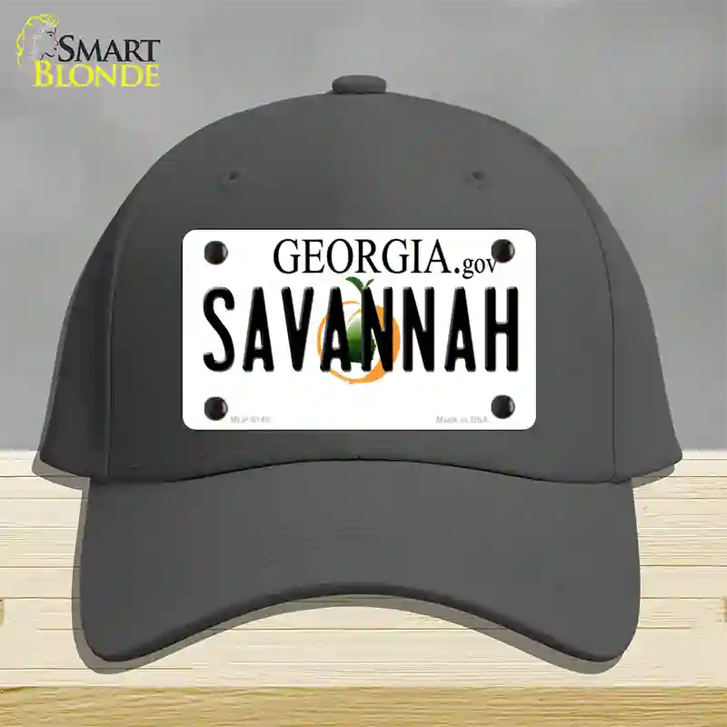 Savannah Georgia Novelty License Plate Hat Cotton / Charcoal