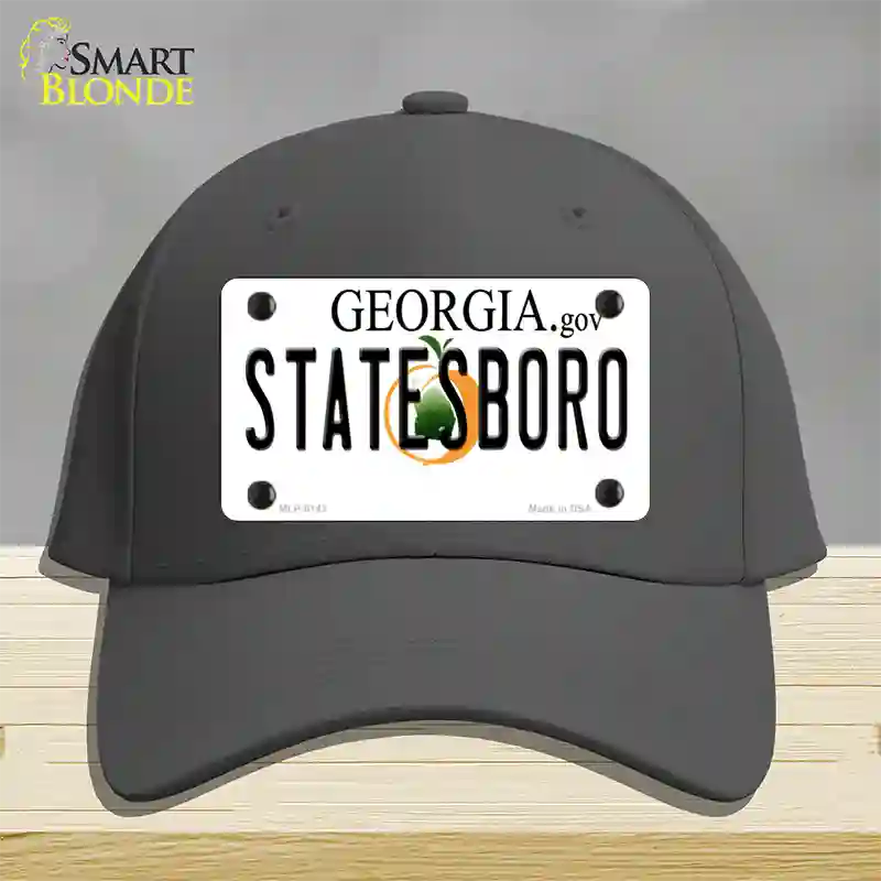 Statesboro Georgia Novelty License Plate Hat Cotton / Charcoal