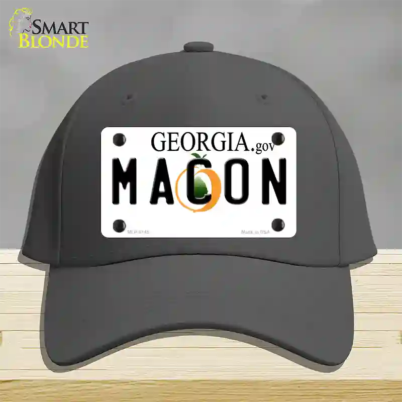 Macon Georgia Novelty License Plate Hat Cotton / Charcoal