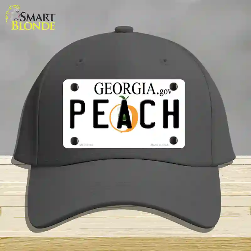 Peach Georgia Novelty License Plate Hat Cotton / Charcoal