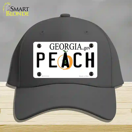 Peach Georgia Novelty License Plate Hat Cotton / Charcoal