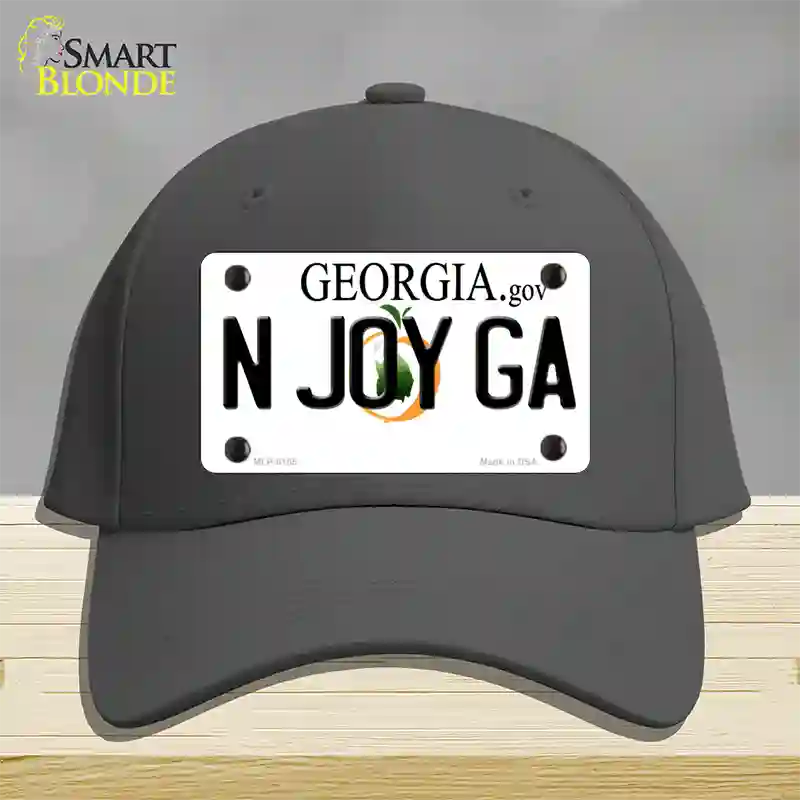 N Joy Ga Georgia Novelty License Plate Hat Cotton / Charcoal