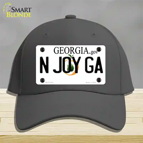 N Joy Ga Georgia Novelty License Plate Hat Cotton / Charcoal