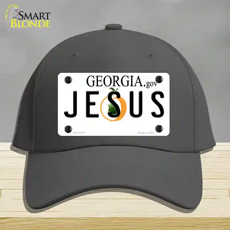 Jesus Georgia Novelty License Plate Hat Cotton / Charcoal