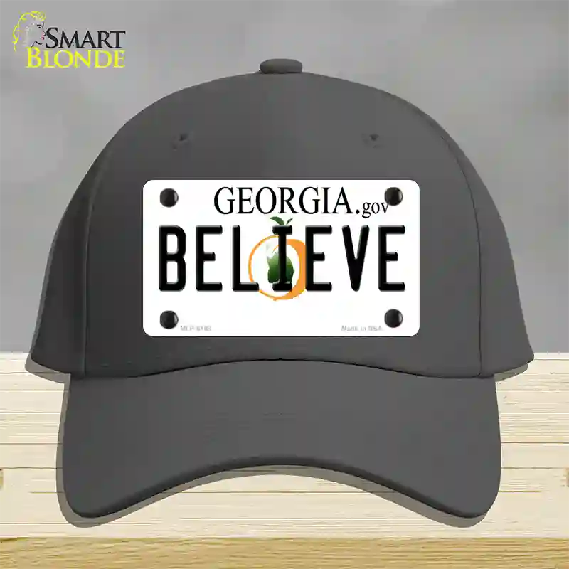 Believe Georgia Novelty License Plate Hat Cotton / Charcoal