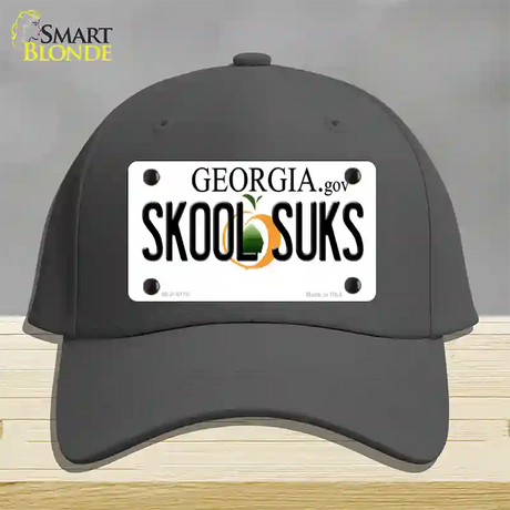 Skool Suks Georgia Novelty License Plate Hat Cotton / Charcoal