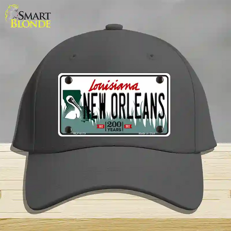 New Orleans Louisiana Novelty License Plate Hat Cotton / Charcoal