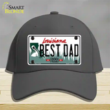 Best Dad Louisiana Novelty License Plate Hat Cotton / Charcoal