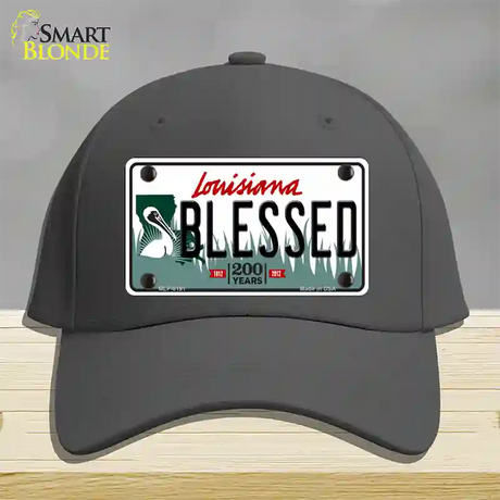 Blessed Louisiana Novelty License Plate Hat Cotton / Charcoal