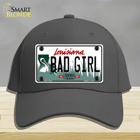 Bad Girl Louisiana Novelty License Plate Hat Cotton / Charcoal