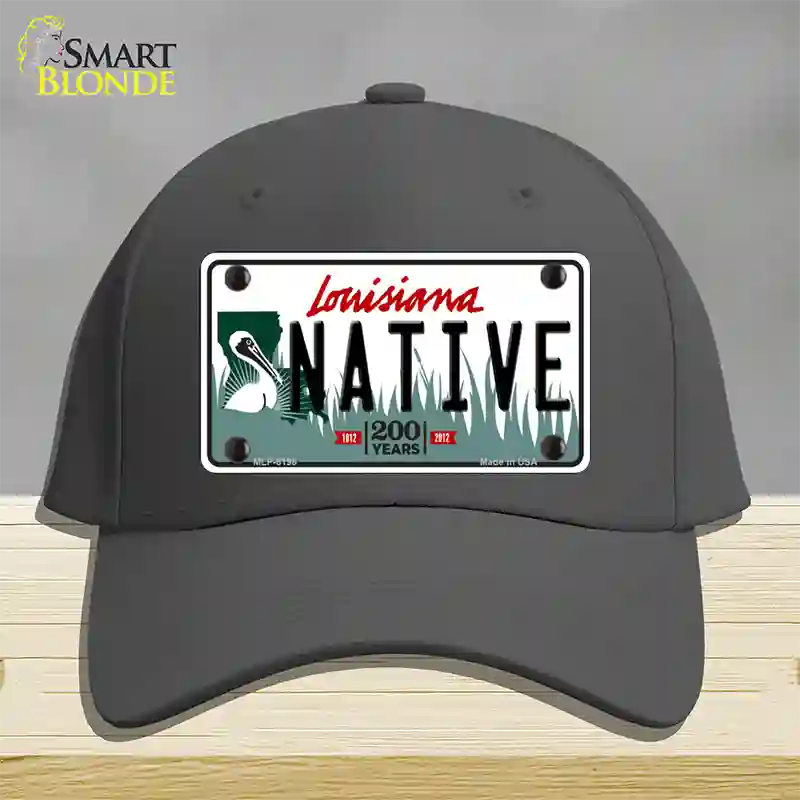 Native Louisiana Novelty License Plate Hat Cotton / Charcoal