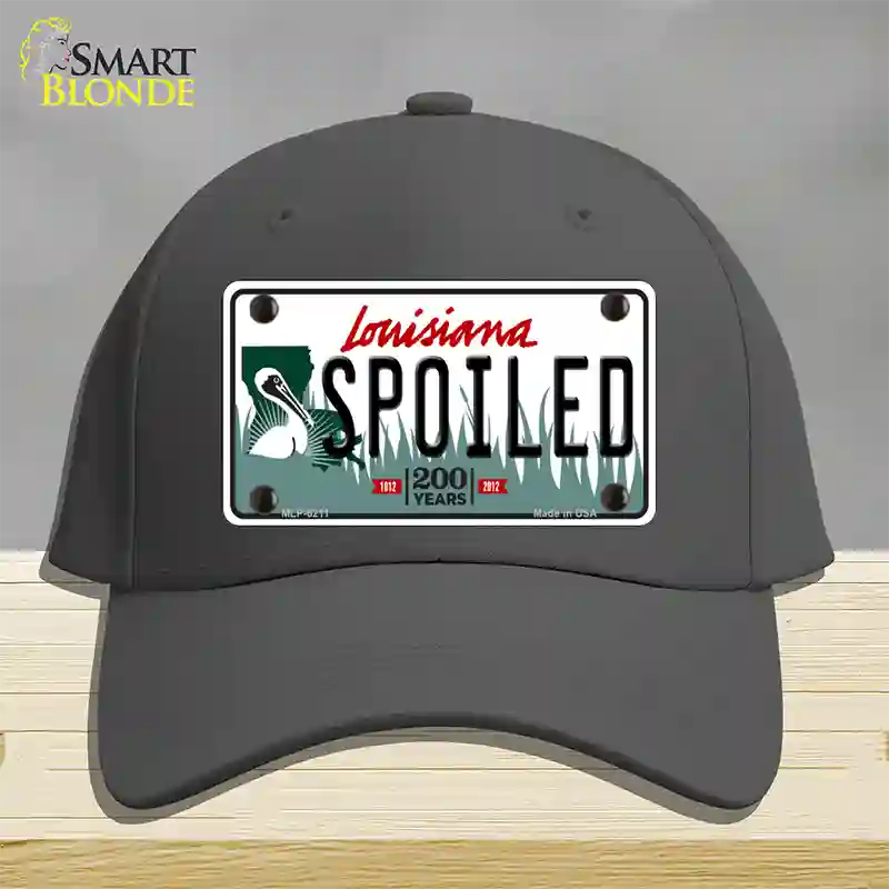 Spoiled Louisiana Novelty License Plate Hat Cotton / Charcoal