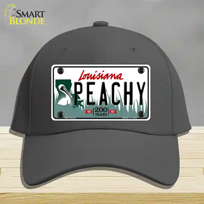 Peachy Louisiana Novelty License Plate Hat Cotton / Charcoal