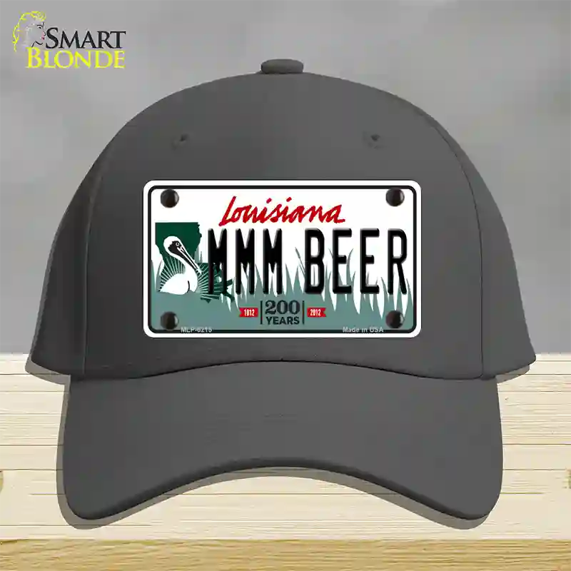 MMM Beer Louisiana Novelty License Plate Hat Cotton / Charcoal