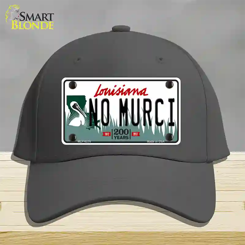 No Murci Louisiana Novelty License Plate Hat Cotton / Charcoal