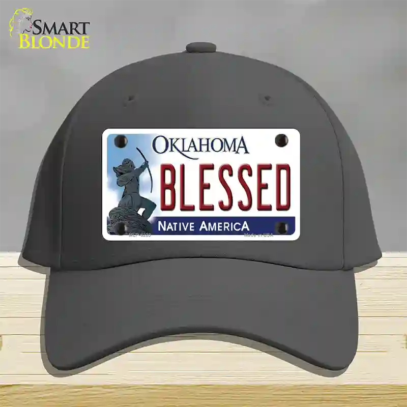 Blessed Oklahoma Novelty License Plate Hat Cotton / Charcoal