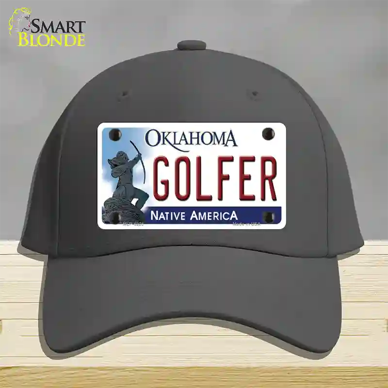 Golfer Oklahoma Novelty License Plate Hat Cotton / Charcoal